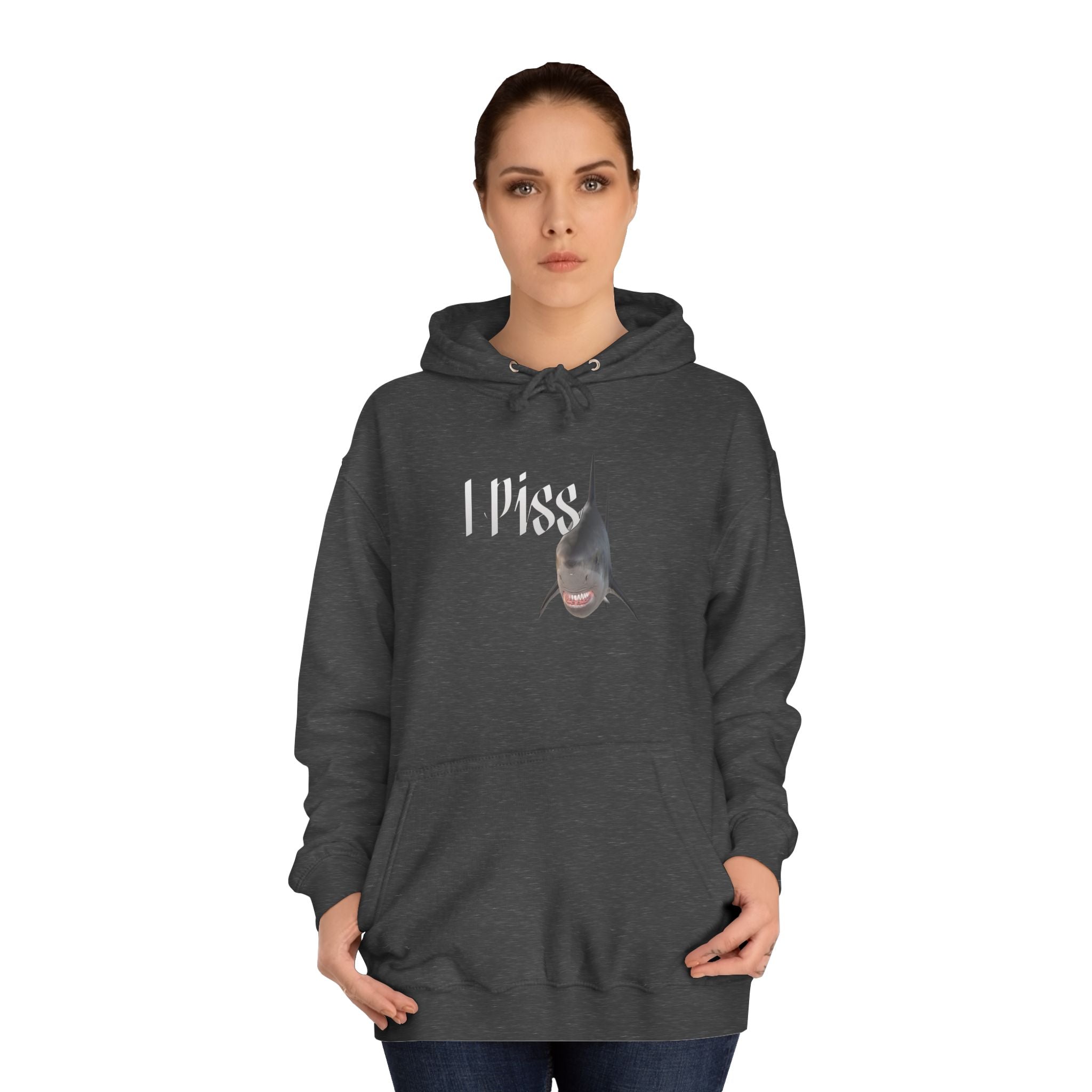 "I Piss" Shark - Unisex Artistic College Hoodie