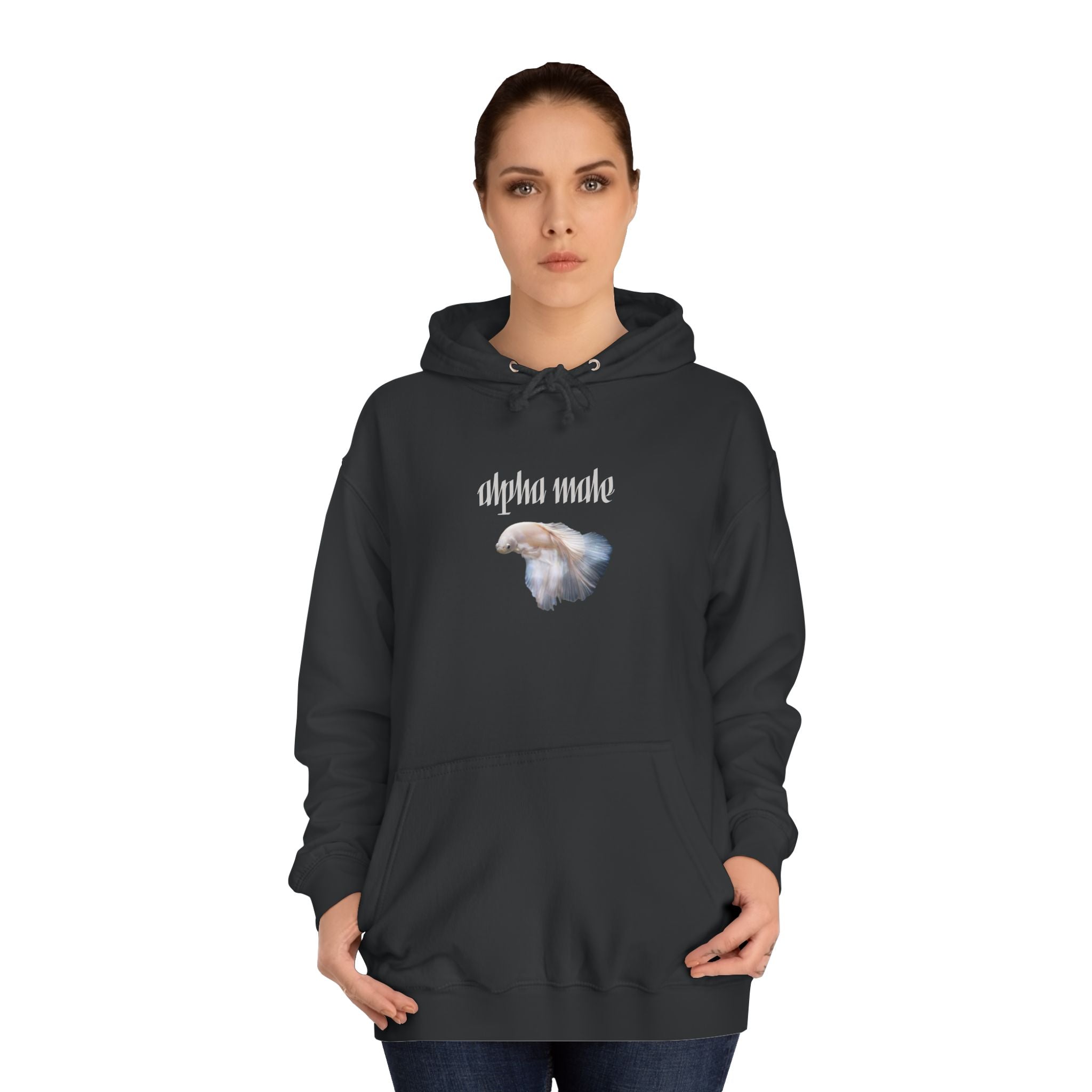 "Alpha Male" Beta Fish - Unisex Artistic College Hoodie