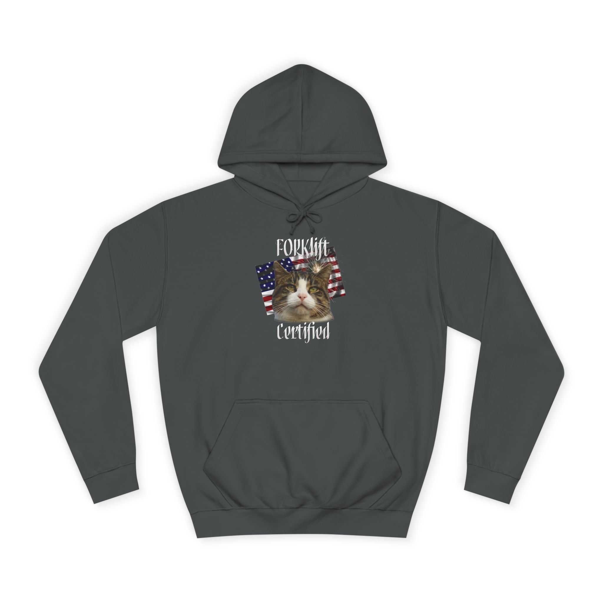 "Forklift Certified" Cat - Unisex Artistic College Hoodie
