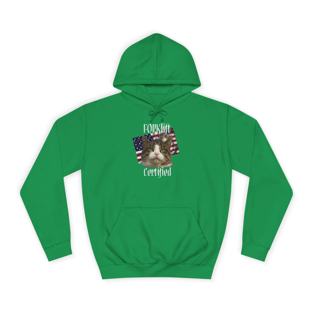 "Forklift Certified" Cat - Unisex Artistic College Hoodie