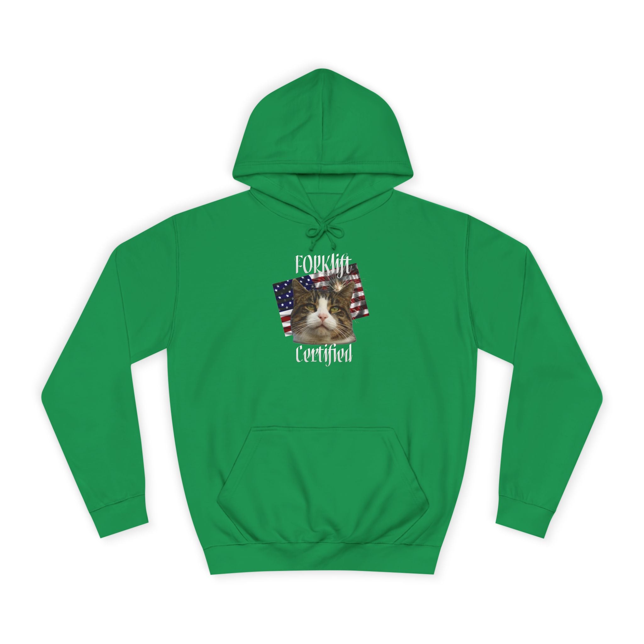 "Forklift Certified" Cat - Unisex Artistic College Hoodie