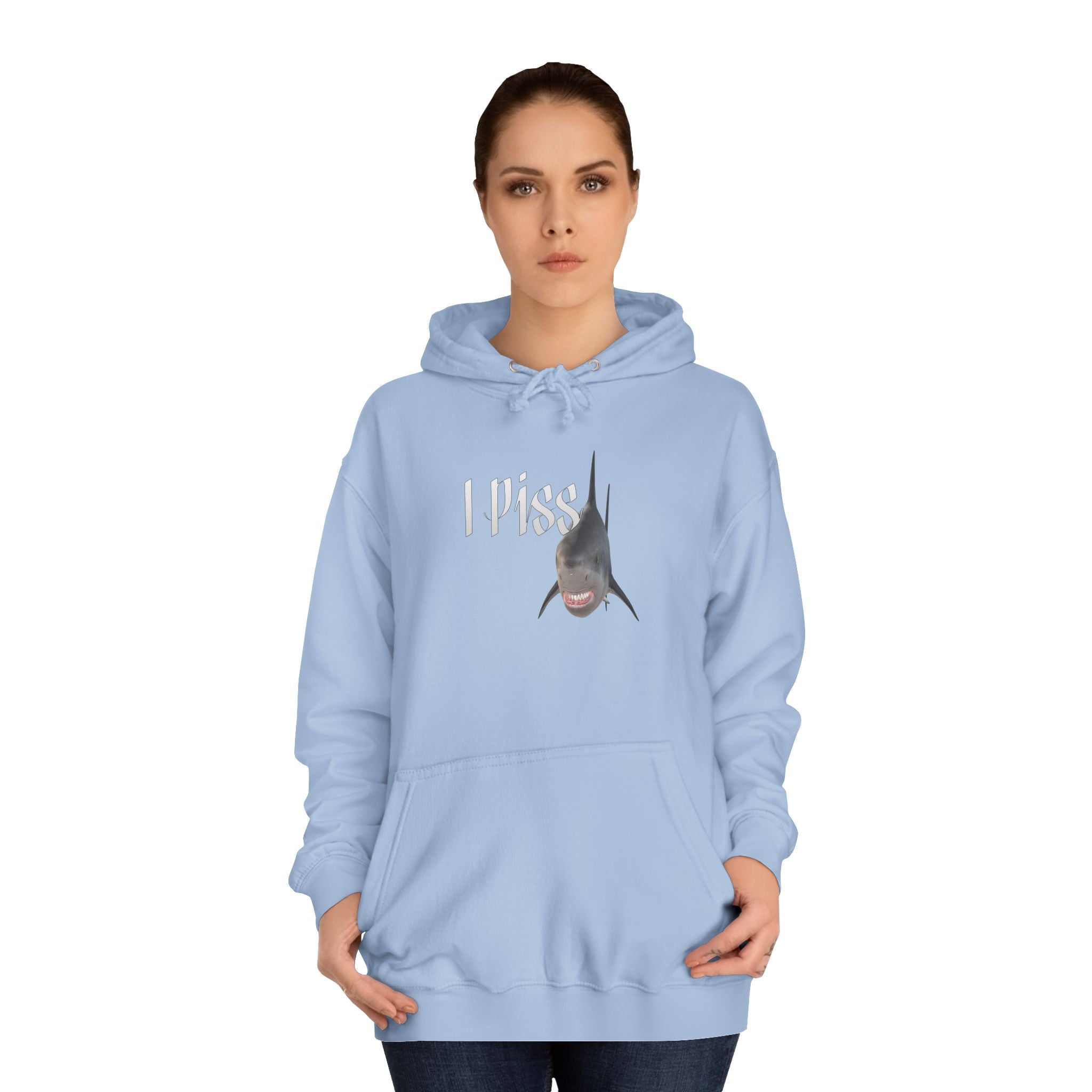 "I Piss" Shark - Unisex Artistic College Hoodie