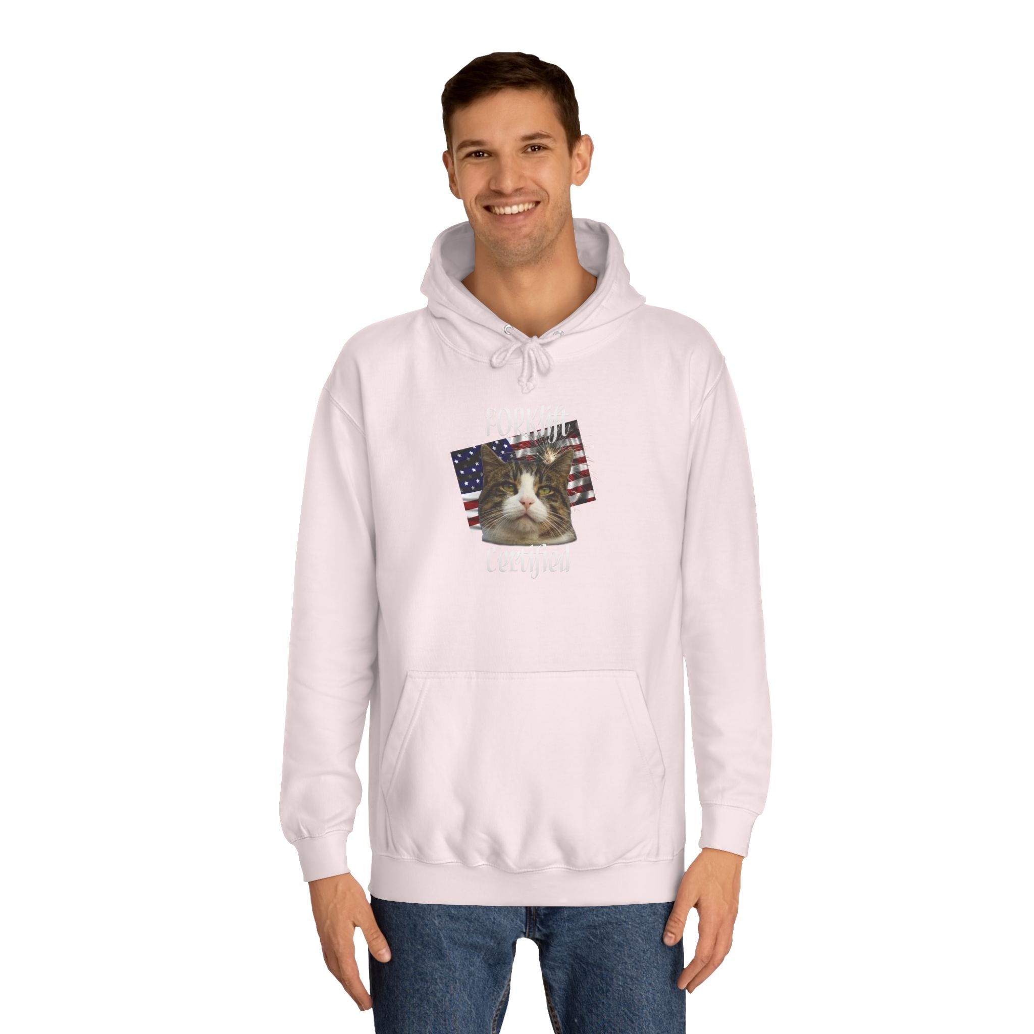 "Forklift Certified" Cat - Unisex Artistic College Hoodie