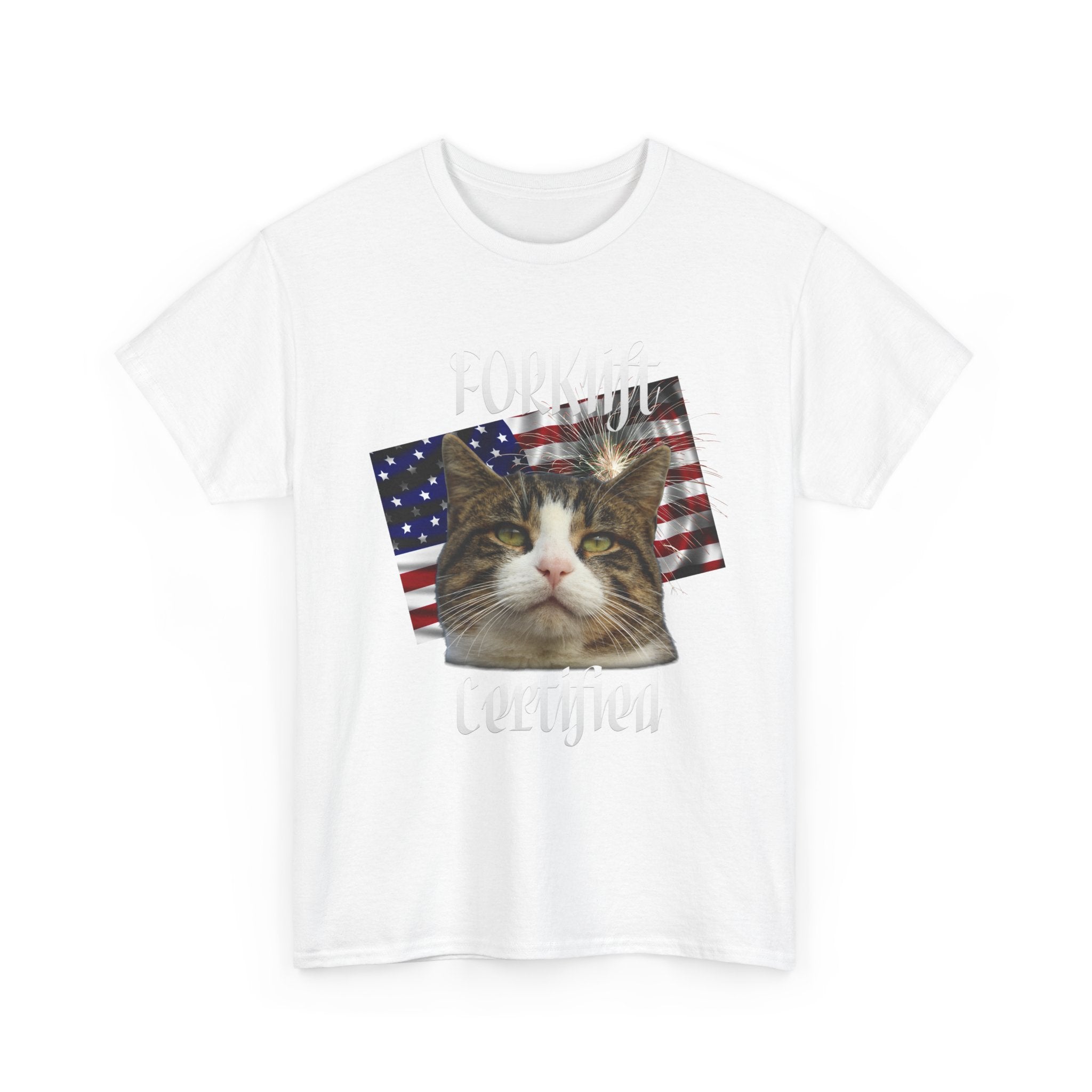 "Forklift Certified" Cat Tee - Unisex Heavy Cotton