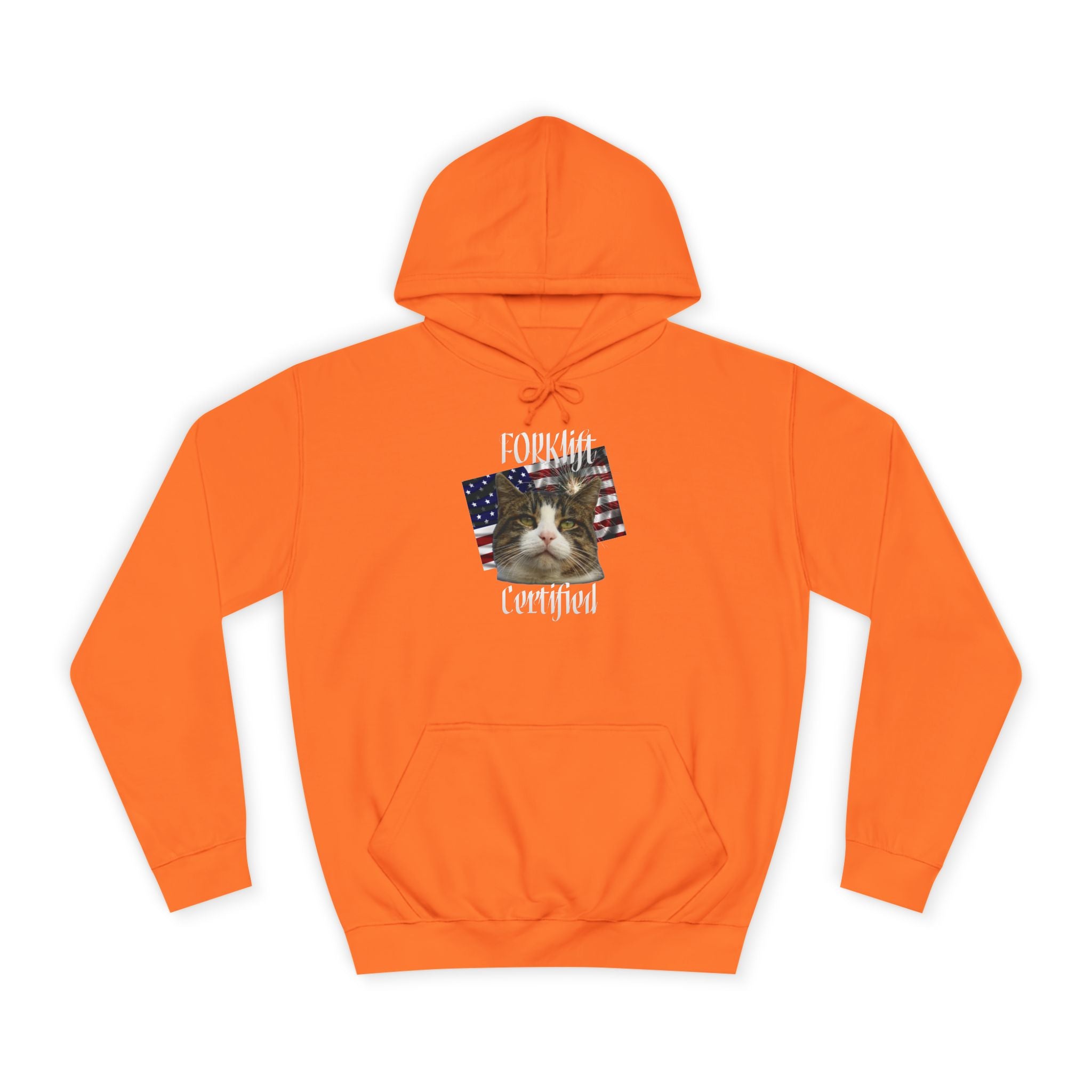 "Forklift Certified" Cat - Unisex Artistic College Hoodie
