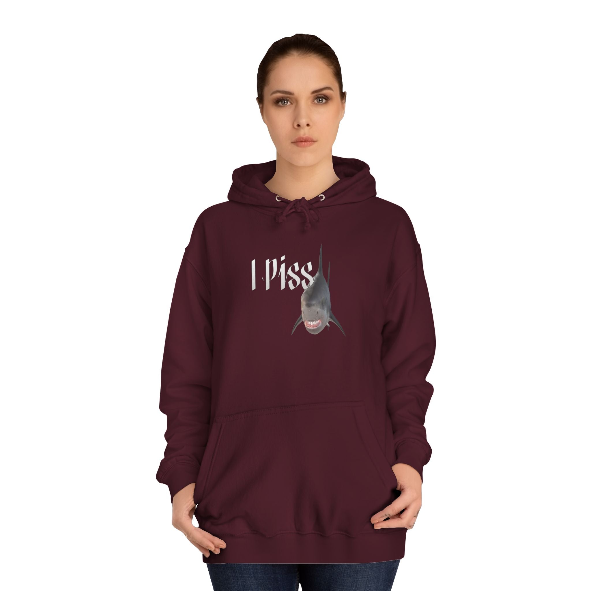 "I Piss" Shark - Unisex Artistic College Hoodie