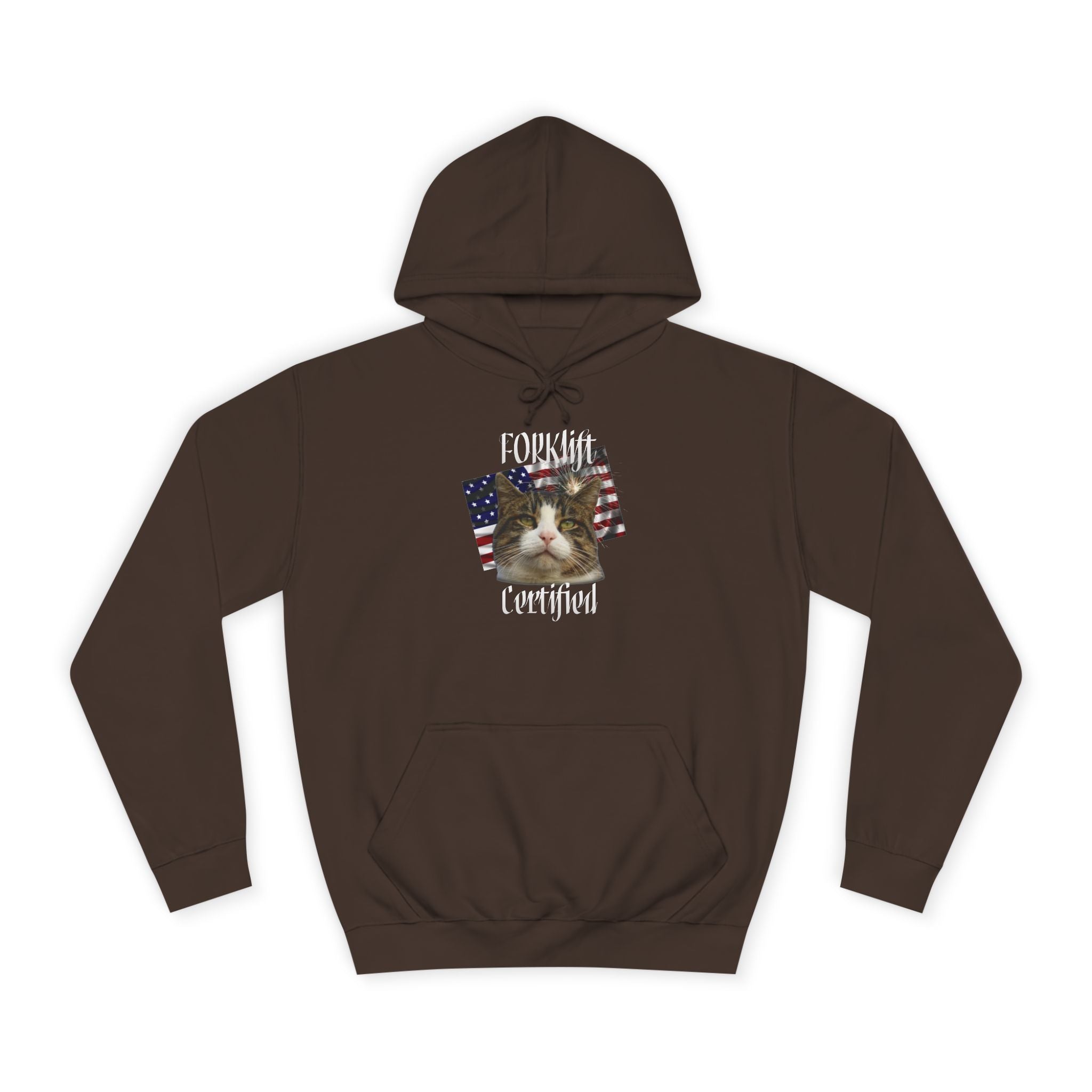 "Forklift Certified" Cat - Unisex Artistic College Hoodie