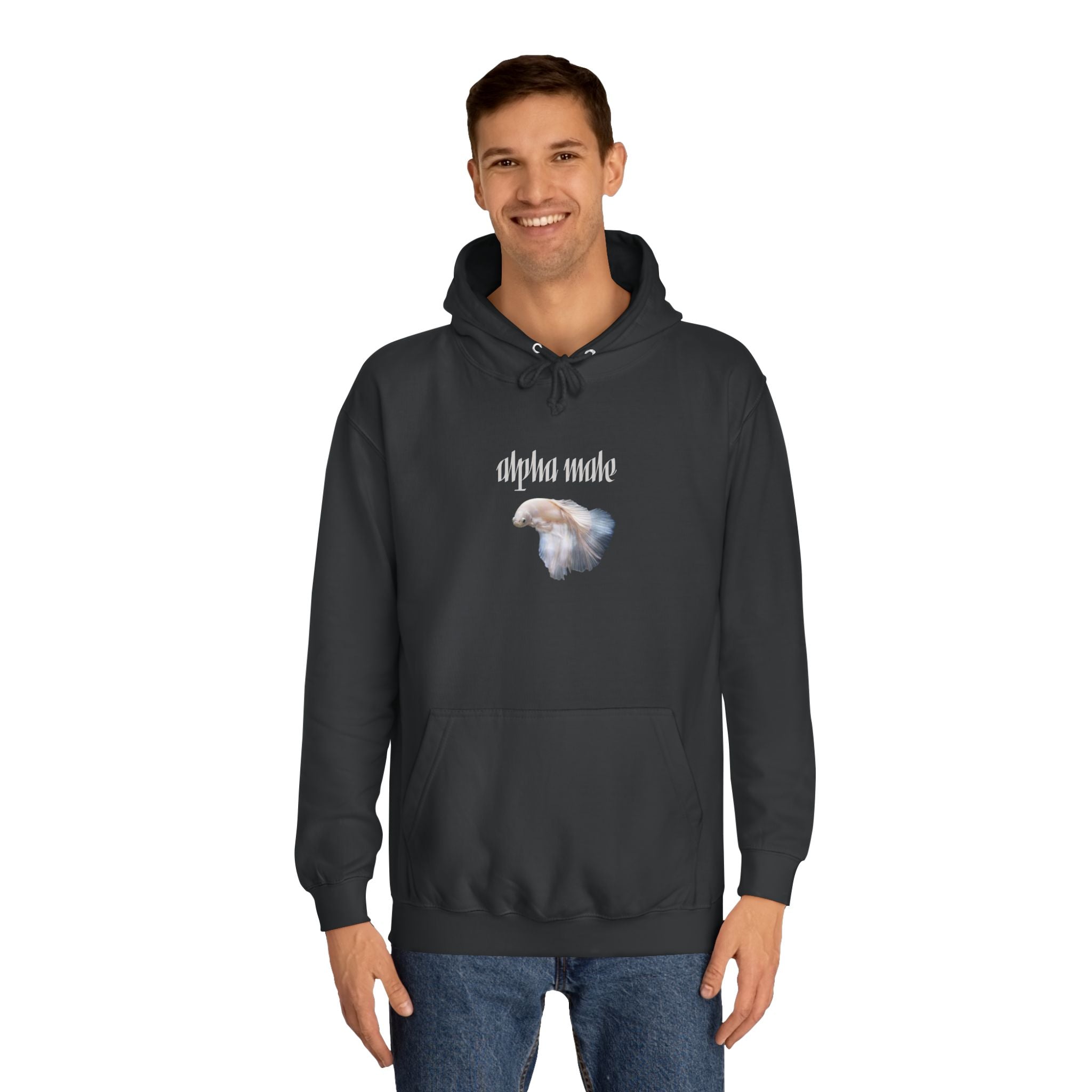 "Alpha Male" Beta Fish - Unisex Artistic College Hoodie