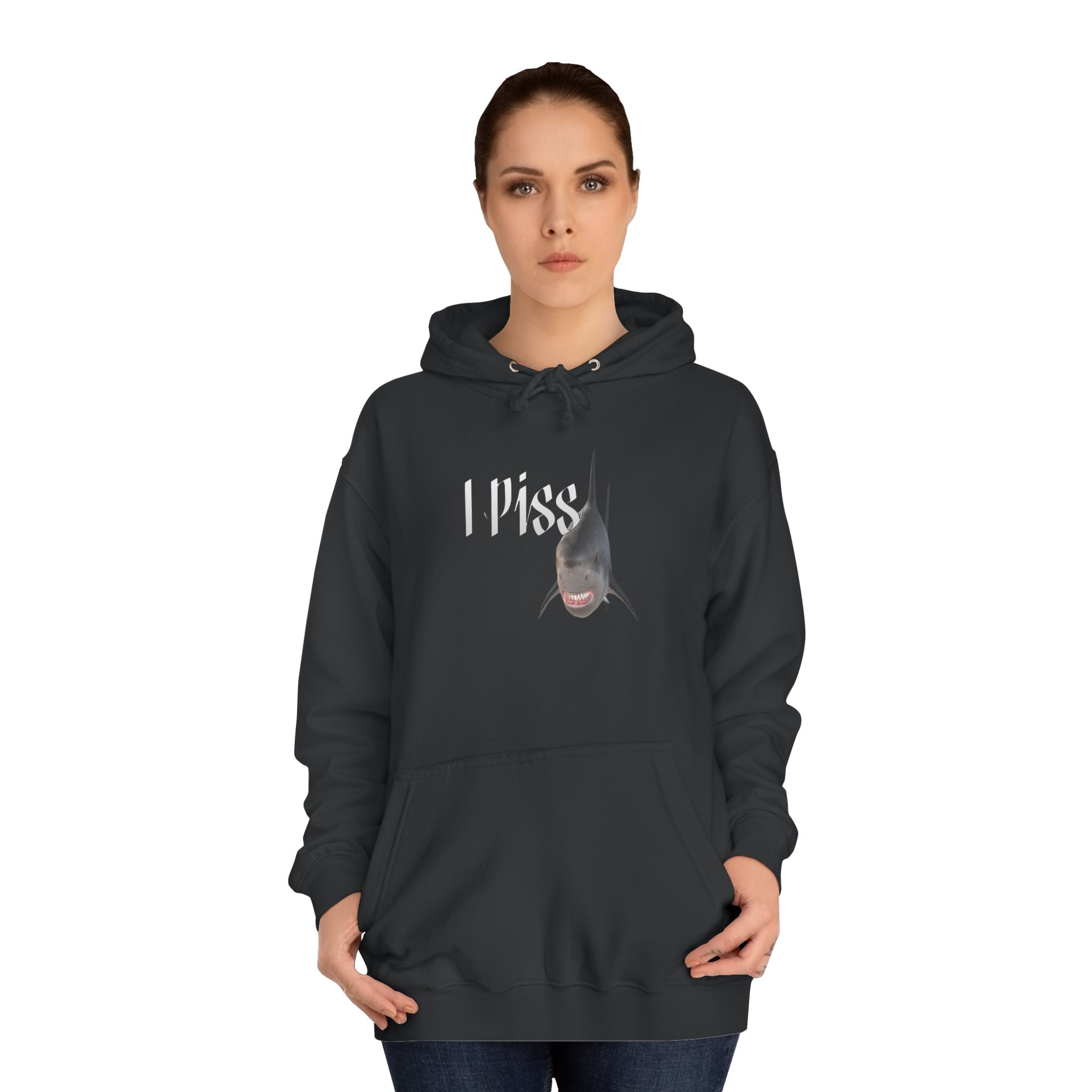 "I Piss" Shark - Unisex Artistic College Hoodie