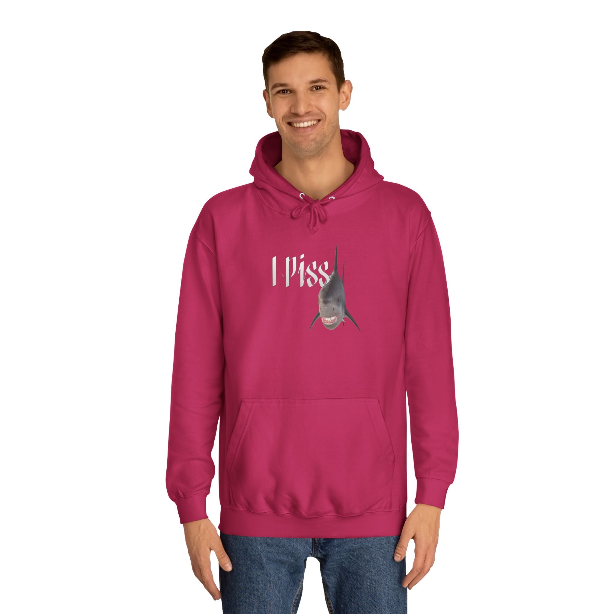 "I Piss" Shark - Unisex Artistic College Hoodie