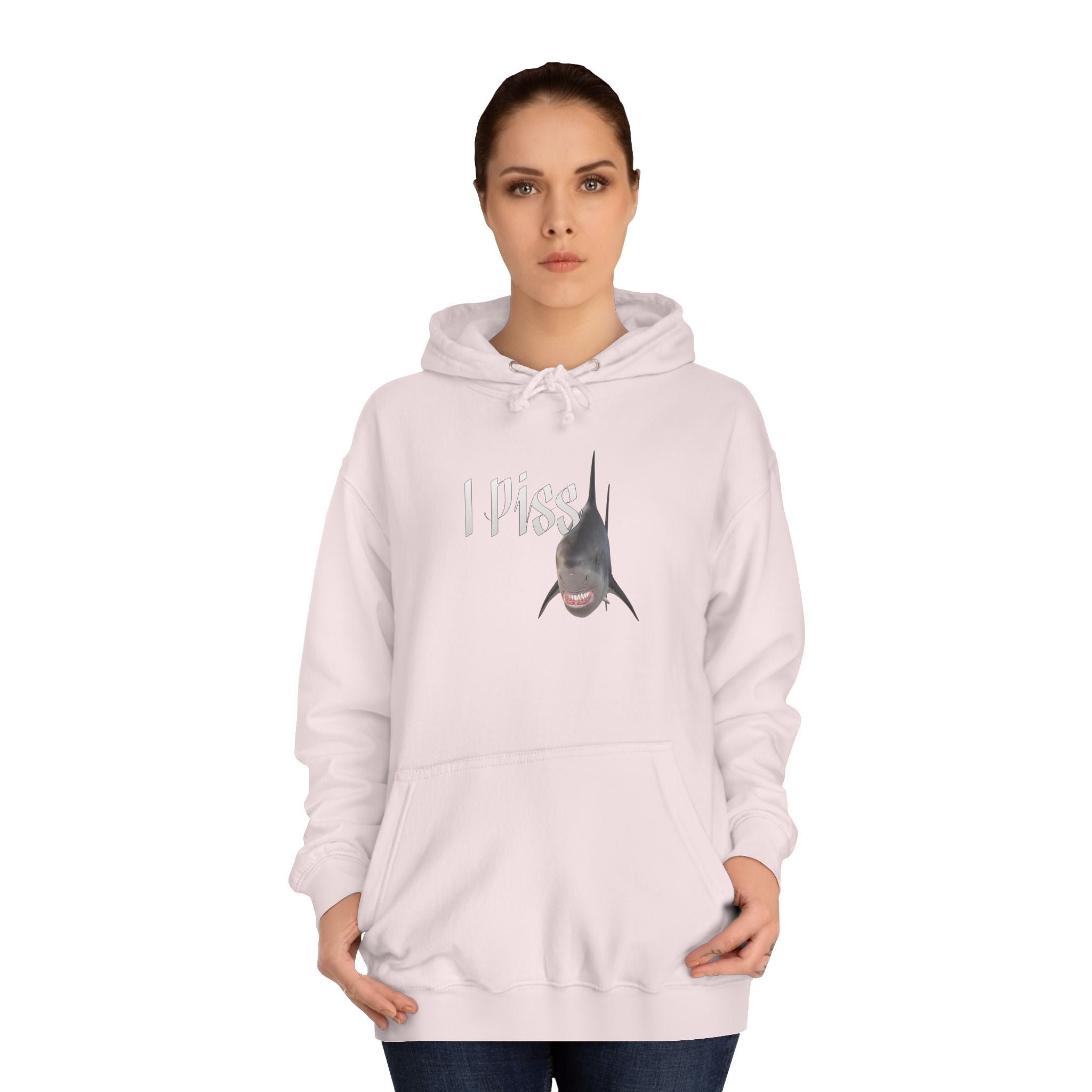 "I Piss" Shark - Unisex Artistic College Hoodie