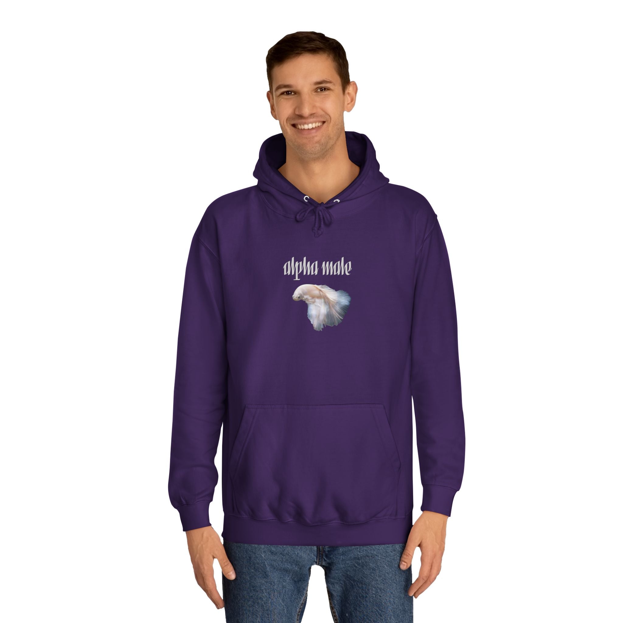 "Alpha Male" Beta Fish - Unisex Artistic College Hoodie