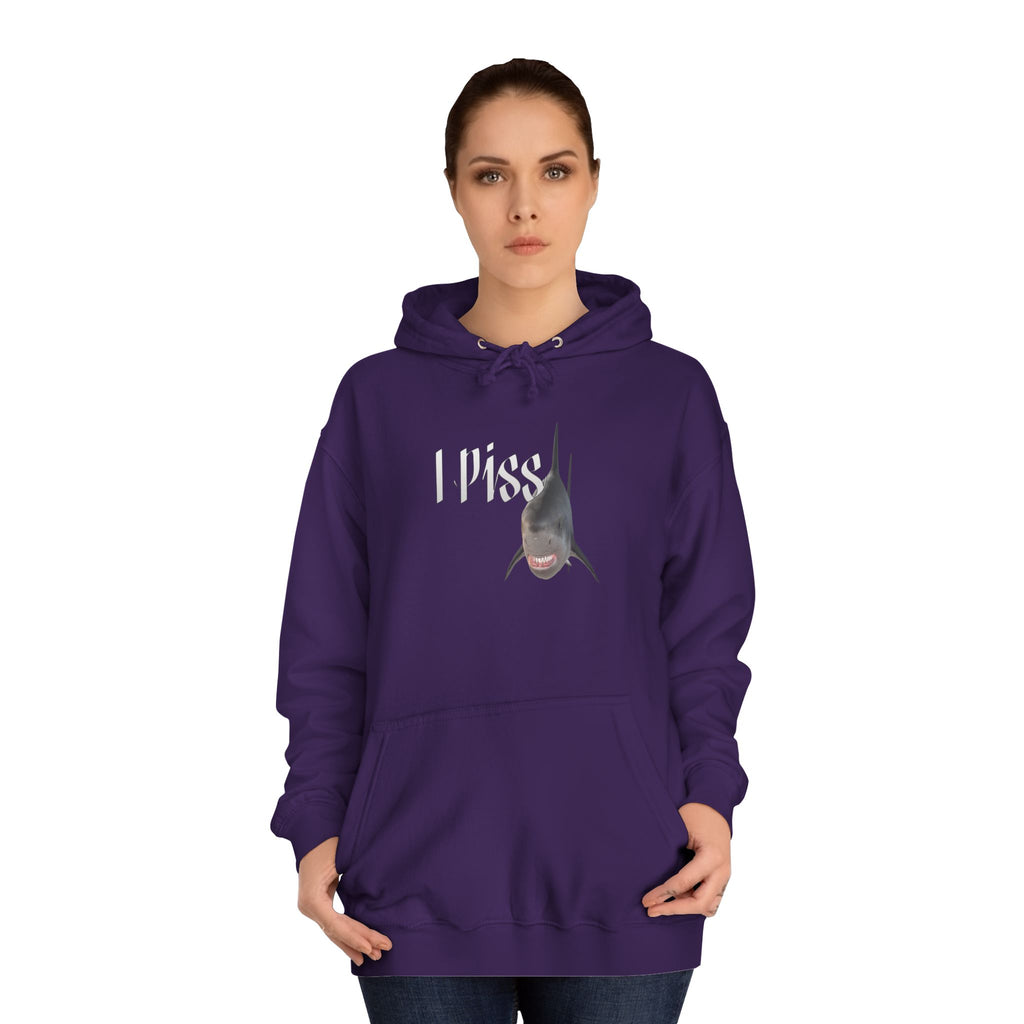 "I Piss" Shark - Unisex Artistic College Hoodie
