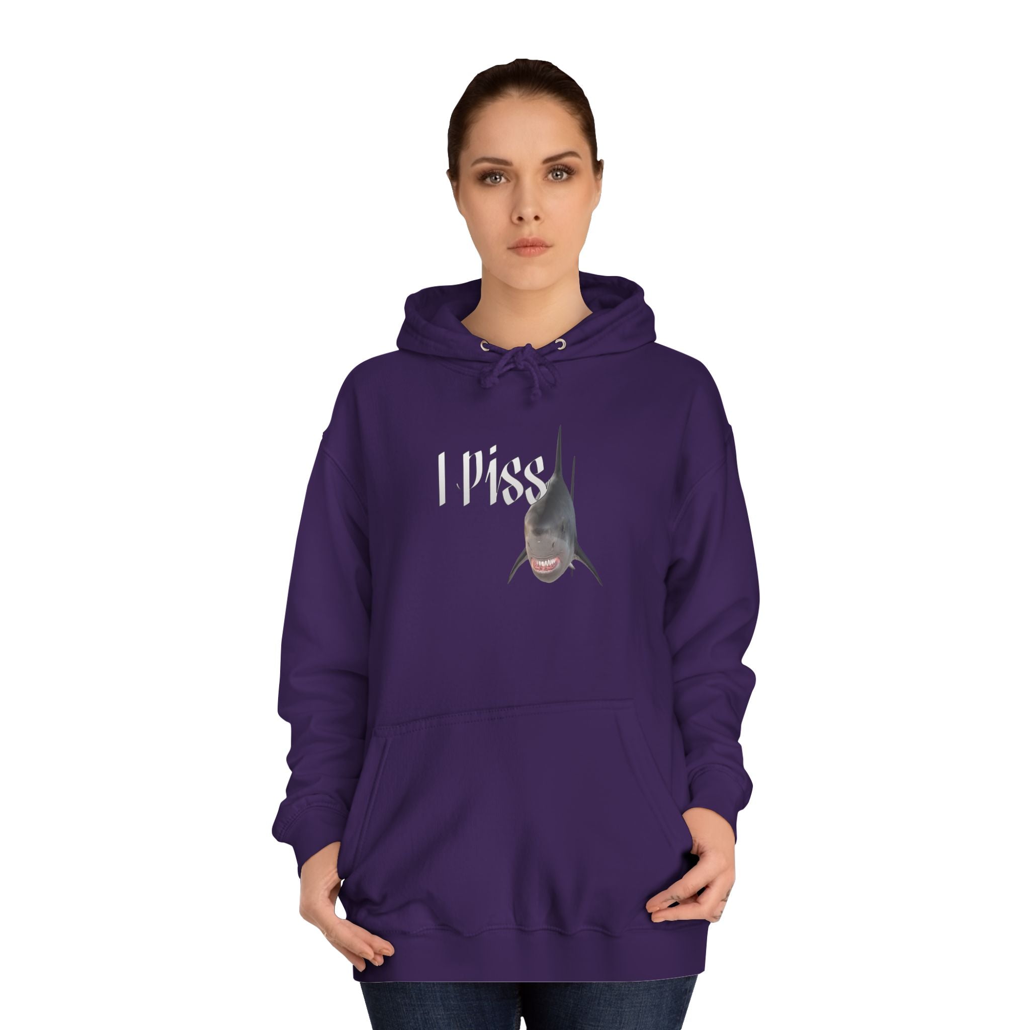 "I Piss" Shark - Unisex Artistic College Hoodie