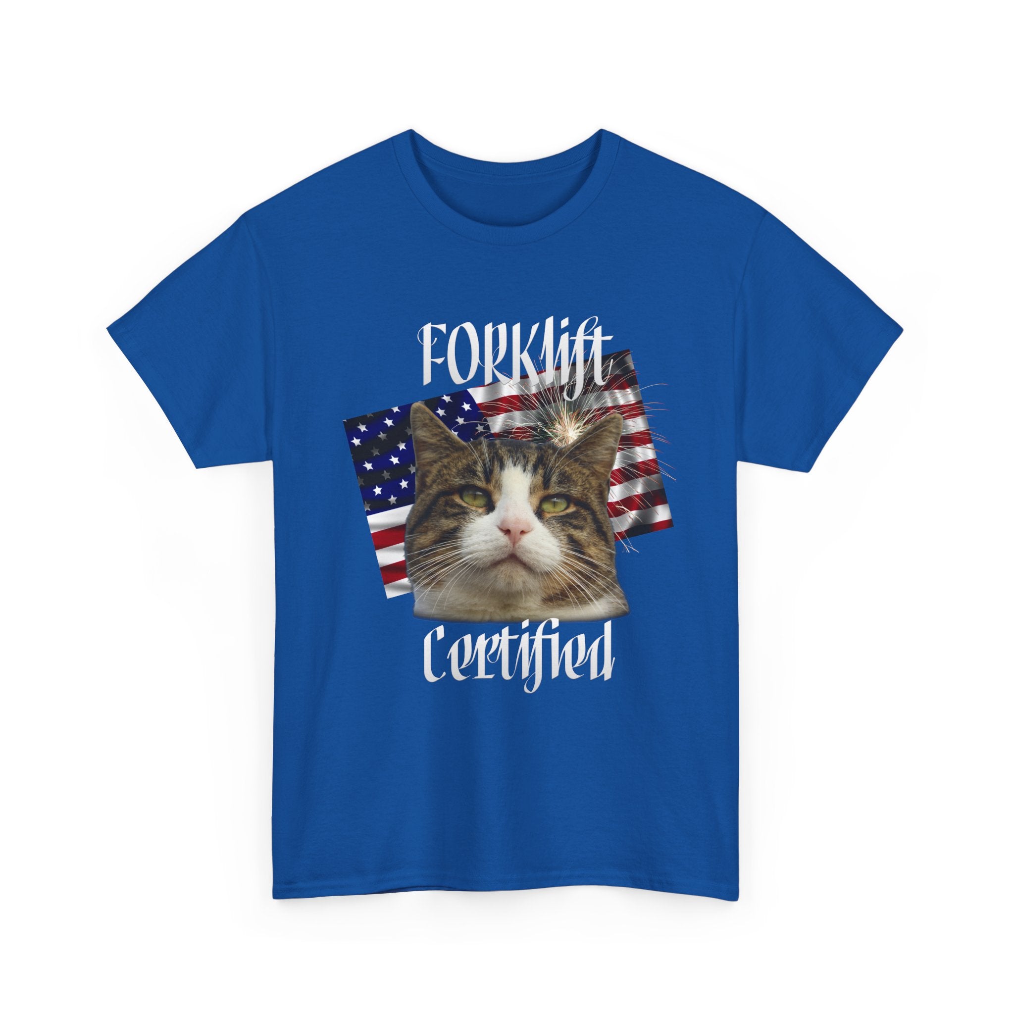 "Forklift Certified" Cat Tee - Unisex Heavy Cotton