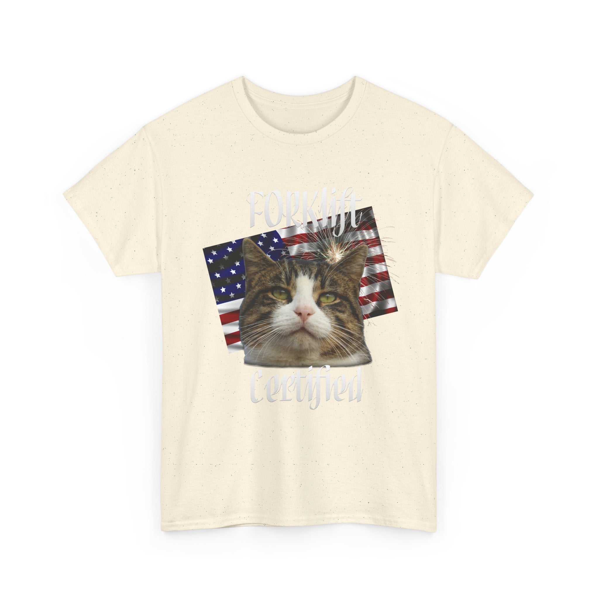 "Forklift Certified" Cat Tee - Unisex Heavy Cotton