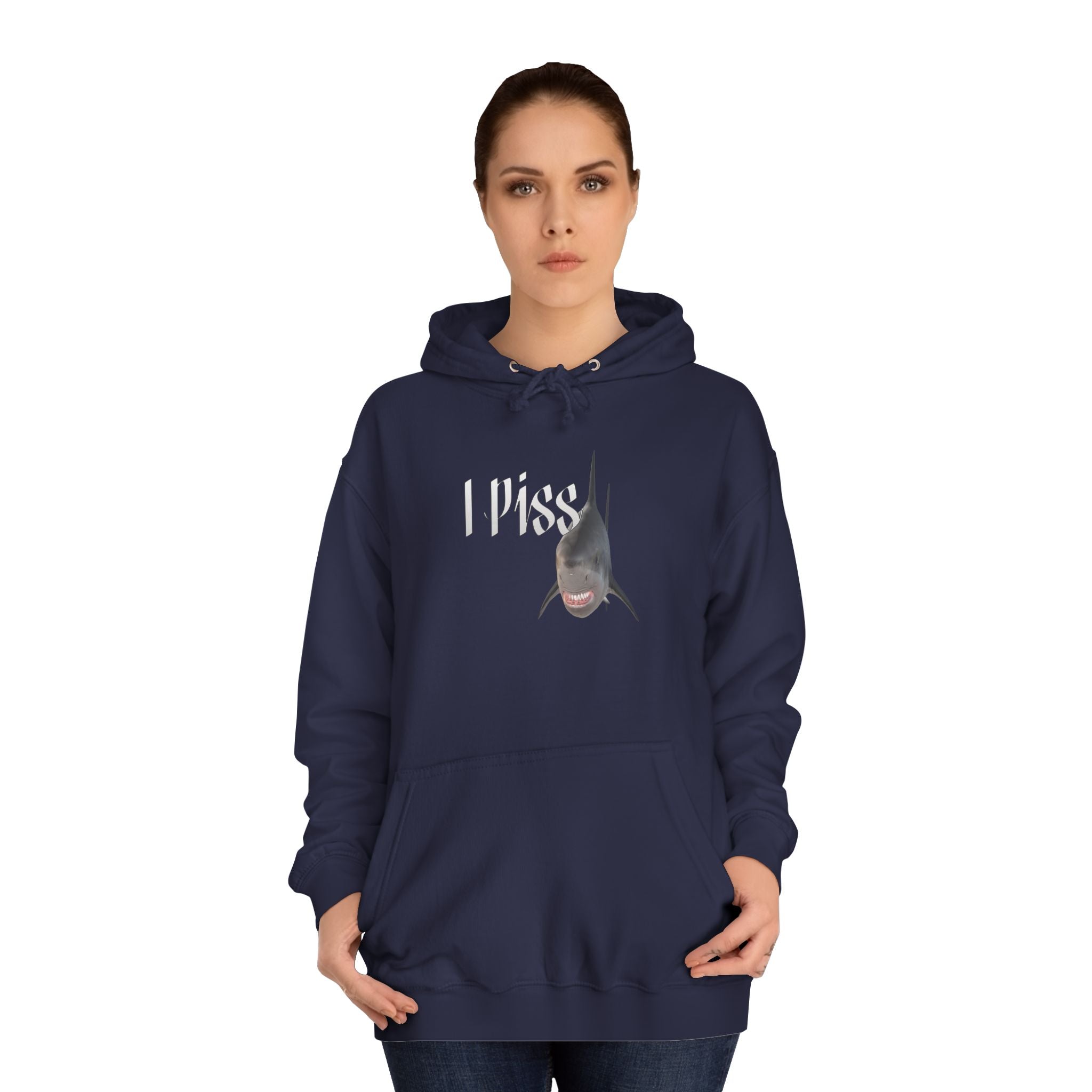 "I Piss" Shark - Unisex Artistic College Hoodie
