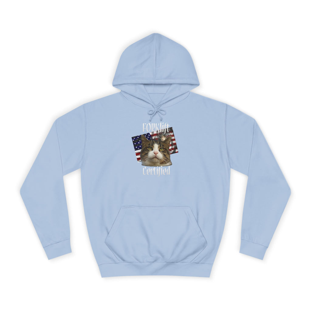 "Forklift Certified" Cat - Unisex Artistic College Hoodie