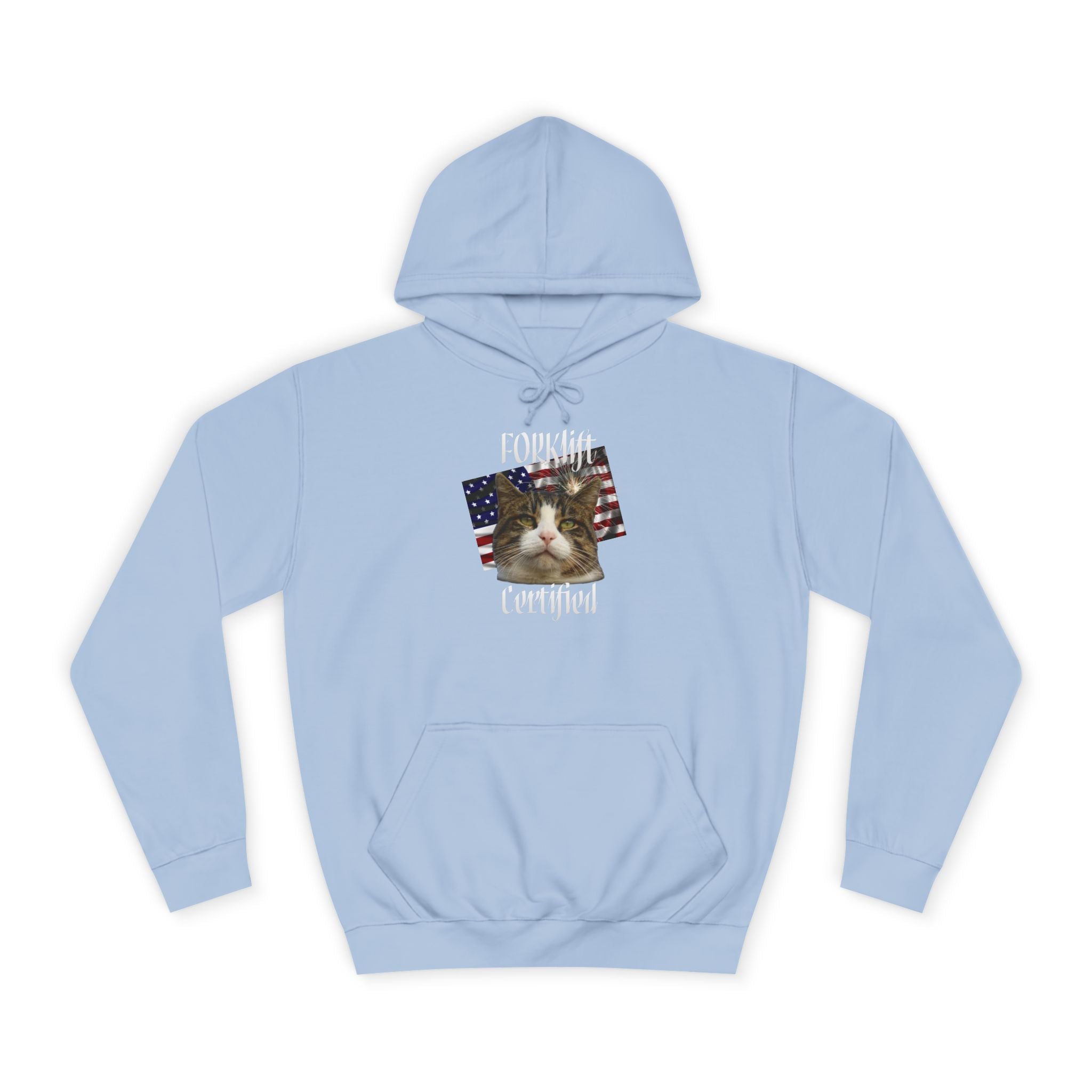 "Forklift Certified" Cat - Unisex Artistic College Hoodie