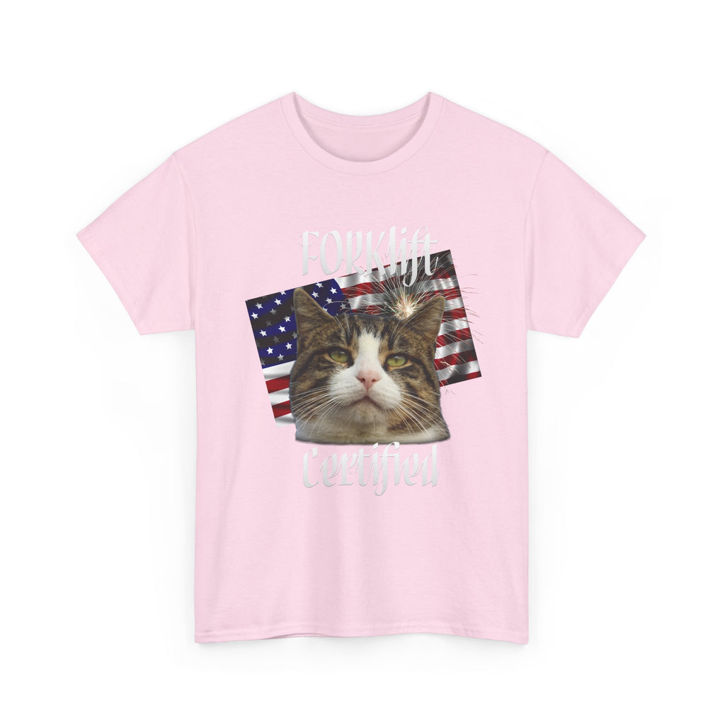 "Forklift Certified" Cat Tee - Unisex Heavy Cotton