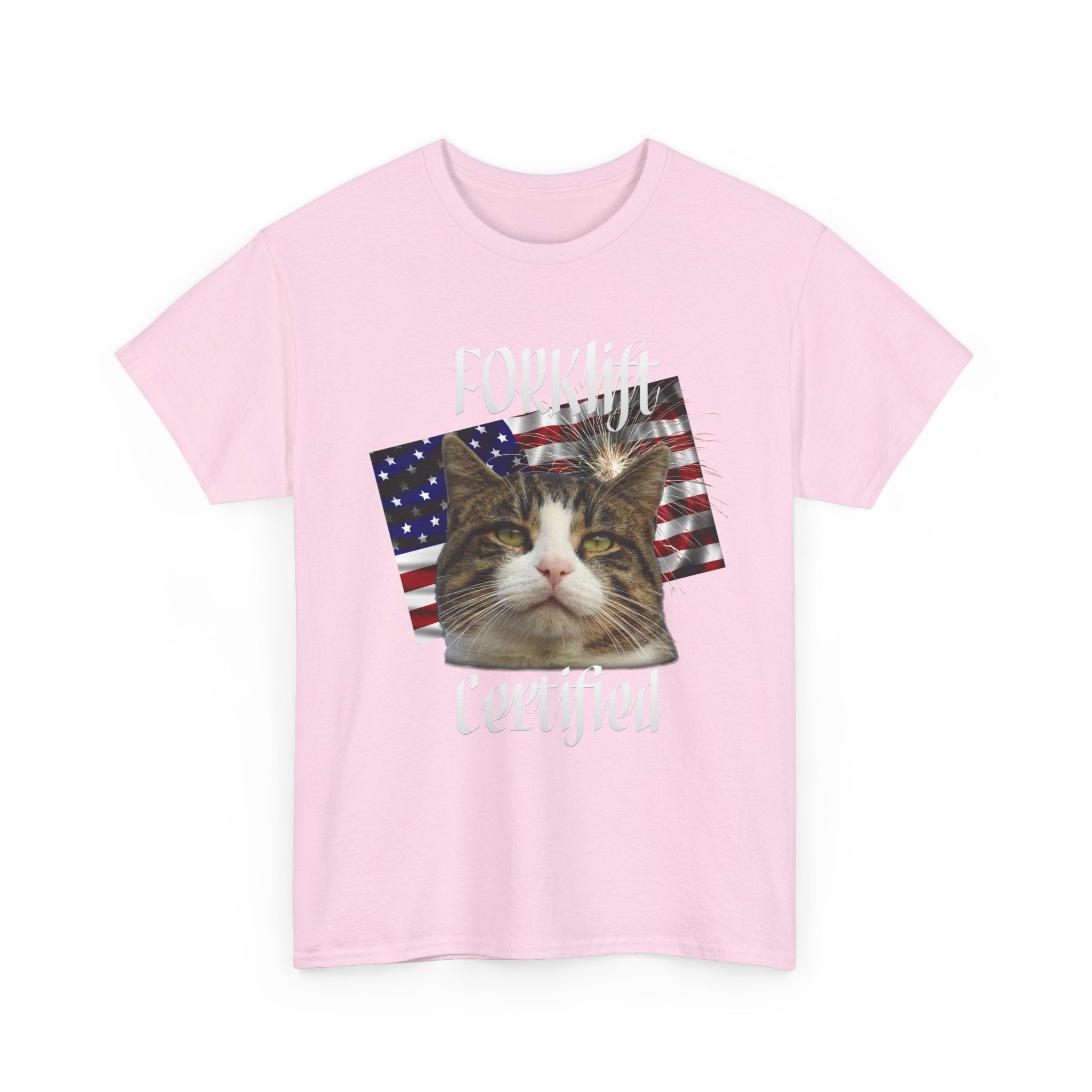 "Forklift Certified" Cat Tee - Unisex Heavy Cotton