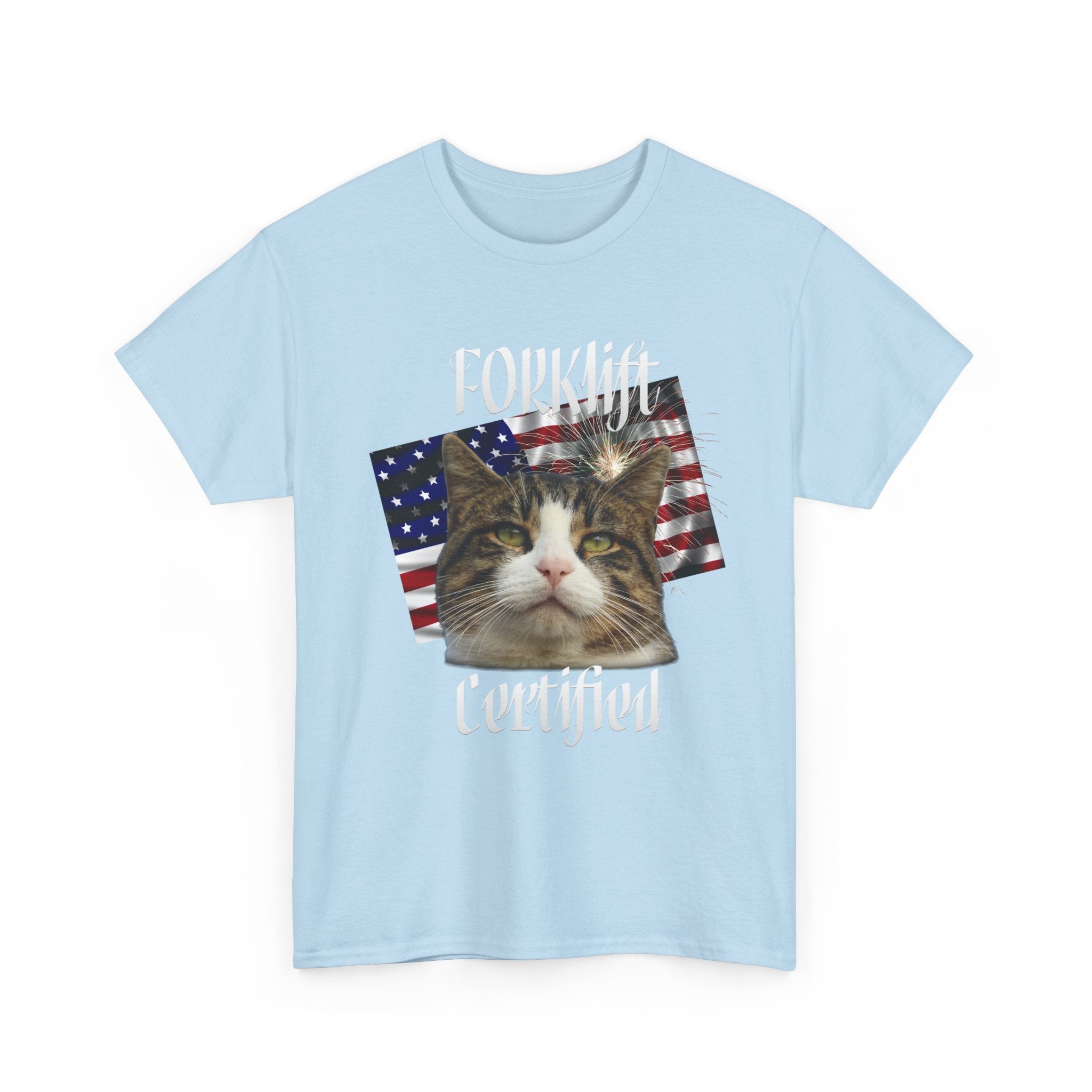 "Forklift Certified" Cat Tee - Unisex Heavy Cotton