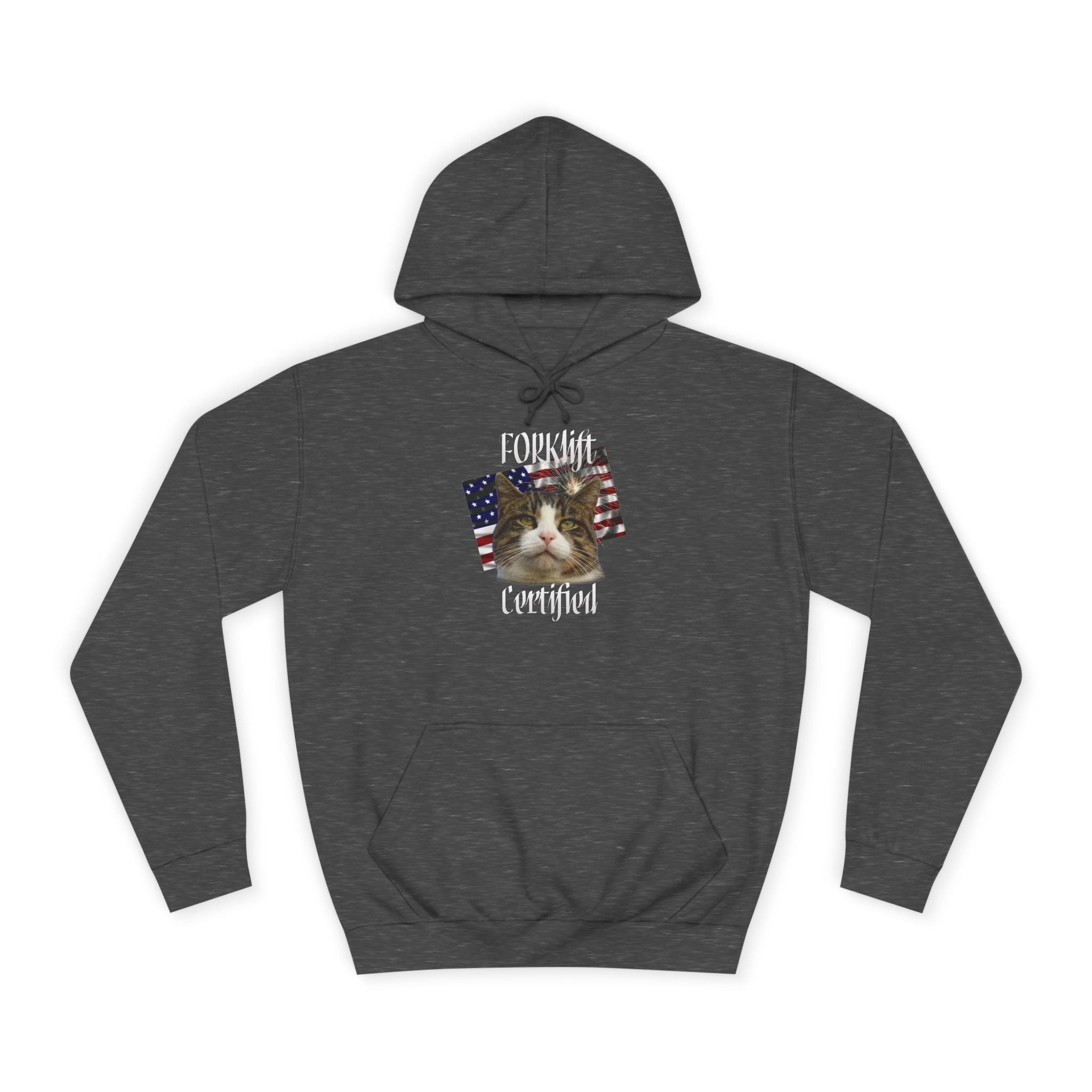 "Forklift Certified" Cat - Unisex Artistic College Hoodie