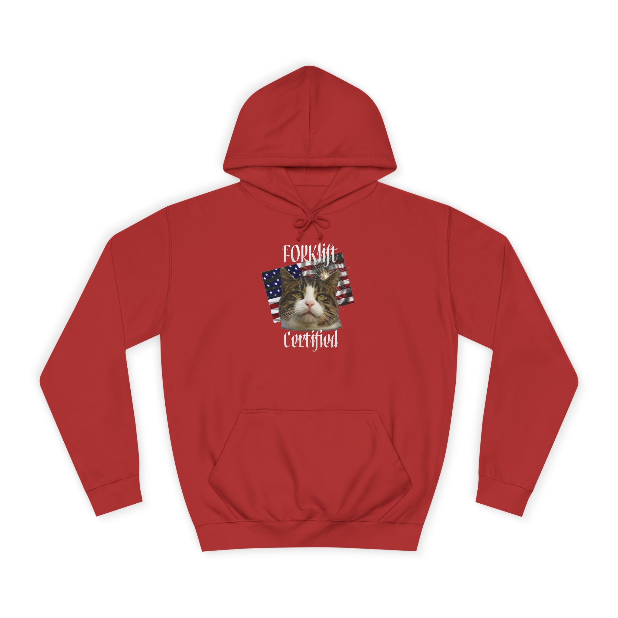 "Forklift Certified" Cat - Unisex Artistic College Hoodie