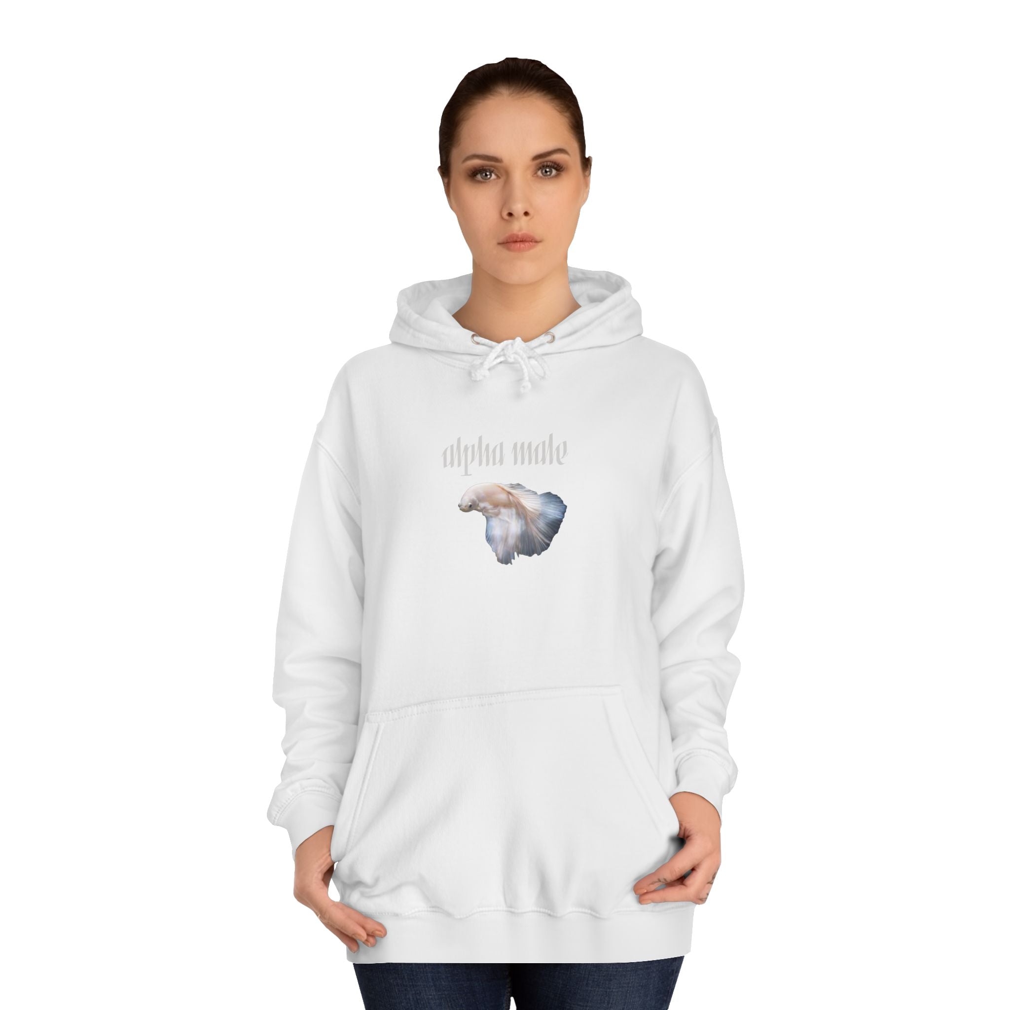 "Alpha Male" Beta Fish - Unisex Artistic College Hoodie