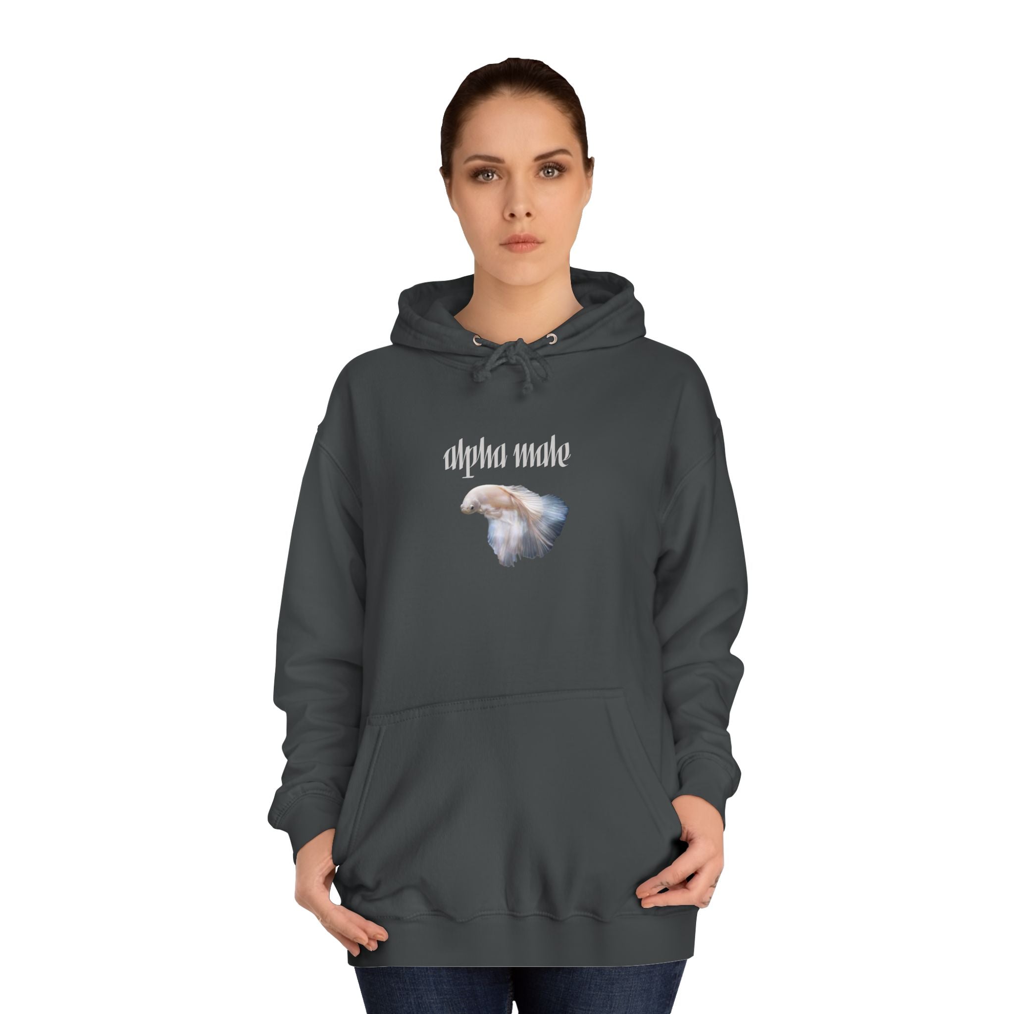 "Alpha Male" Beta Fish - Unisex Artistic College Hoodie