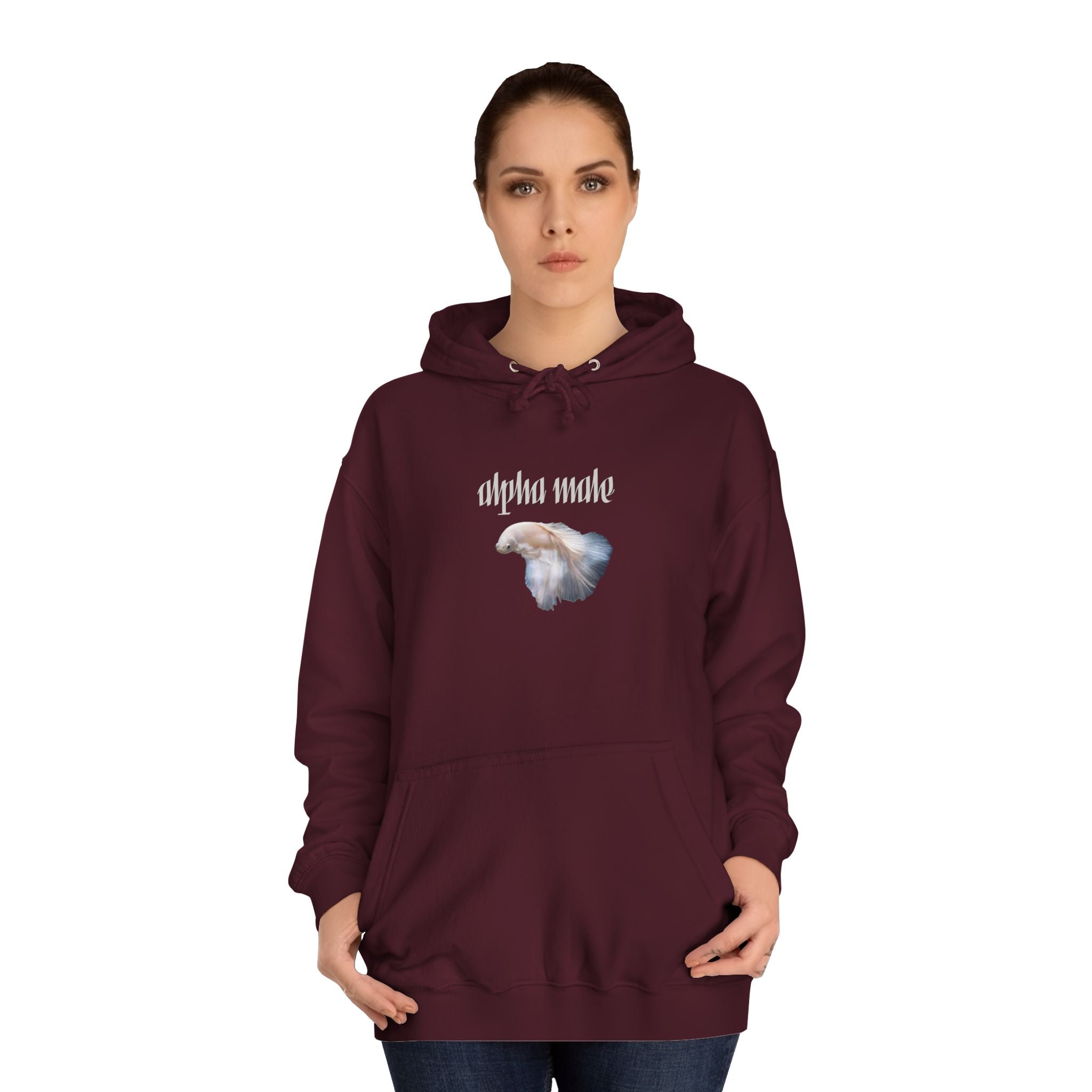 "Alpha Male" Beta Fish - Unisex Artistic College Hoodie