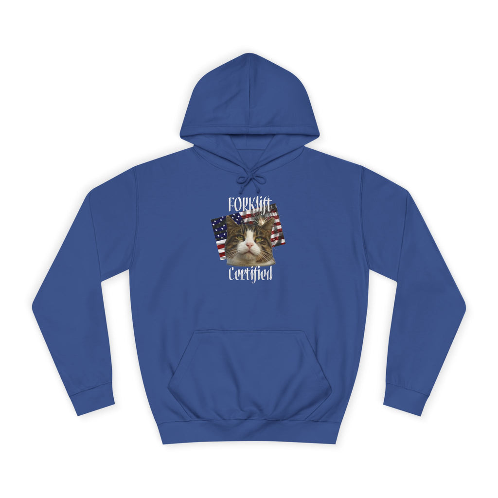 "Forklift Certified" Cat - Unisex Artistic College Hoodie