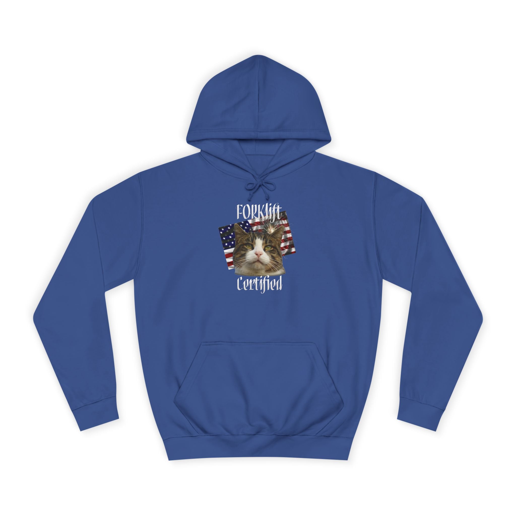 "Forklift Certified" Cat - Unisex Artistic College Hoodie